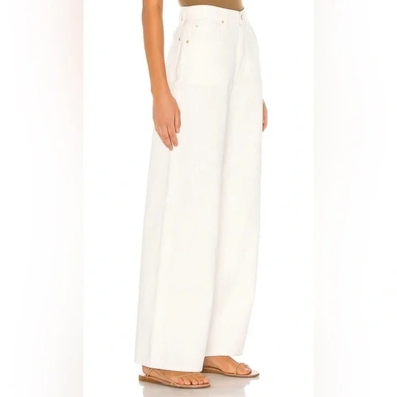 0306 - WEWOREWHAT High Rise Wide Leg Rigid Linen size 30 - Picture 2 of 5